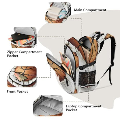 Bolaz Wall Breaking Basketball Travel Backpack 14 Inch Laptop Computer Bag Sturdy School Bag College Bookbag