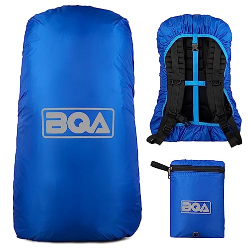 BQA Backpack Rain Cover Waterproof Rating 5000mm with Adjustable Anti Slip Buckle Strap Upgraded Coating Reinforced Inner Layer, Integrated Carry Pouch Design for (10-70L)