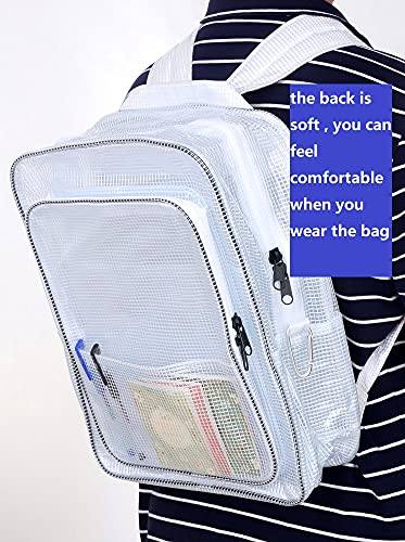 15.7"Anti-static clear pvc backpack,cleanroom engineer tool bag full cover pvc for put computer tool working in clean room, semiconductor industry … - color: One Piece White Small