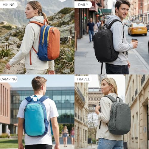 G4Free 15L Hiking Backpack Lightweight Small Daypack for Women Men - color: Black