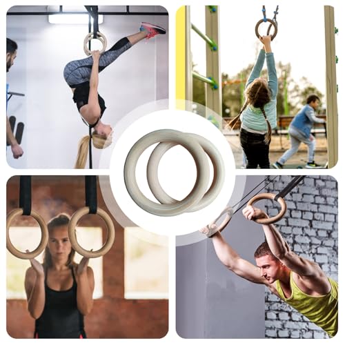 Gymnastics Rings | 2 Pieces Gymnastics Grips - Strength Training Rings - for Home Gym Fitness Exercise Playground Indoor Outdoor