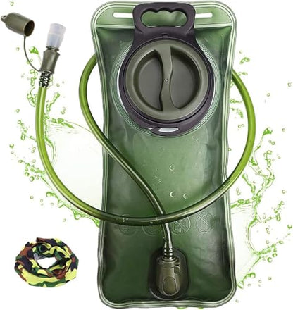 Hydration Bladder, 1.5-2-3L Water Bladder for Hiking Backpack, BPA-Free Leak Proof Water Reservoir Storage Bag, Water Pouch Hydration Pack for Camping Cycling Running - color: 2.5L-Water Bladder-Military Green