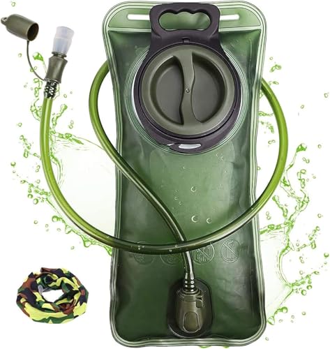 Hydration Bladder, 1.5-2-3L Water Bladder for Hiking Backpack, BPA-Free Leak Proof Water Reservoir Storage Bag, Water Pouch Hydration Pack for Camping Cycling Running - color: 2.5L-Water Bladder-Military Green