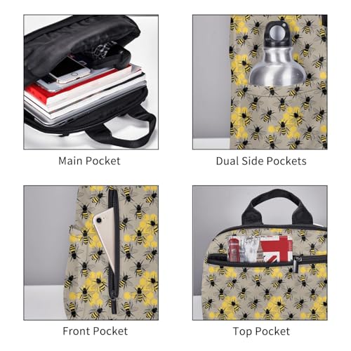 Compact Urban Commute Backpack Bee, Slim Fit Laptop Daypack for Office Business Casual Daily Wear Men Women - color: Picture (1423)