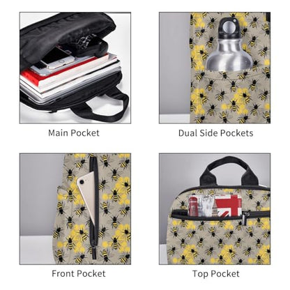 Compact Urban Commute Backpack Bee, Slim Fit Laptop Daypack for Office Business Casual Daily Wear Men Women - color: Picture (1423)