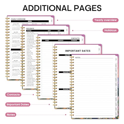 Planner 2026-2027, Academic Monthly and Weekly Calendar Planner for Women, July 2026 - June 2027, Hardcover Pretty Agenda Planner Book with Tabs, Spiral Daily Organizer for School Office Home Supplies, 6.3" x 8.5" - Dreamscape Hills - color: M-Dreamscape