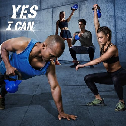 Yes4All Kettlebell, 5-100 LB Vinyl Coated Cast Iron Strength Training Kettlebells for Home Gym Exercises, Fitness, Full Body Workout Equipment, Push Ups, and Grip Strength - color: S. 90LB - Dark Blue, style: Vinyl Coated