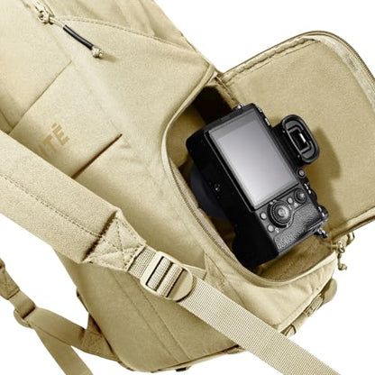 BREVITE - The Jumper - Compact Camera Backpacks for Photographers - A Minimalist & Travel-friendly Photography Backpack Compatible With Both Laptop & DSLR Accessories 18L (Boulder Tan)