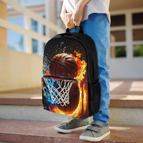 Throw Basketball Backpack, Durable Polyester Daypack with Laptop Compartment, Reinforced Bottom, Adjustable Shoulder Straps And Multi Pockets for Travel And Daily Use - color: Throw Basketball