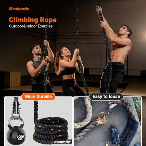 Climbing Rope Gym Workout - 1.5inch Diameter with 10FT 15FT 20FT 30FT 40FT Gym Climb Rope Heavy Duty Workout Exercise Ropes for Adults Indoor Outdoor Strength Training - style: 1.5inch-40ft
