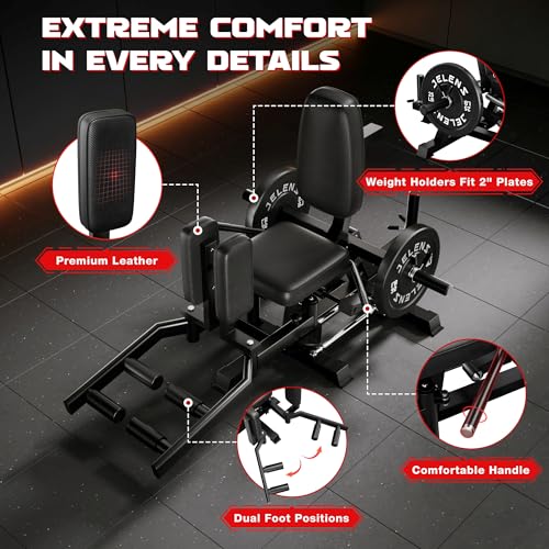 JELENS HA01 Hip Abductor Machine, Abduction Adduction Machine with Adjustable Resistance, Plate Loaded Inner and Outer Thigh Trainer for Home Gym - size: 70LB Black Weights Package