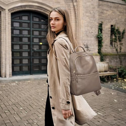 Kattee Genuine Leather Backpack Purse for Women Antitheft Rucksack Soft Work Casual Daypack Fashion - color: Brown