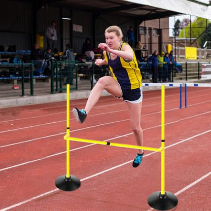 Adjustable Height Agility Hurdle Set Multi-Function Soccer Trainning Pole Set Coaching Sticks with Rubber Base - color: 3.3 FT