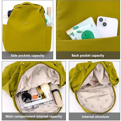 Mini Nylon Women Backpacks,Small Ladies backpacks Casual Lightweight Shopping Travel Daypack (Pink) - color: Pink