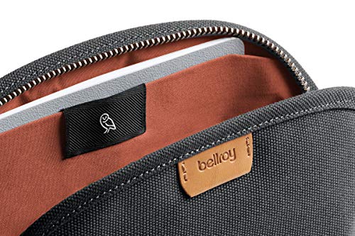 Bellroy Classic Pouch, Everyday kit, Leather and Woven Fabric (pens, Cables, Cosmetics, Personal Items) - color: Charcoal - Recycled