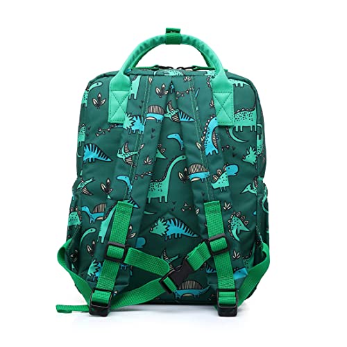 Cute Preschool Backpack Toddler School Book Bag for Girls Boys Kids Kindergarten Nursery Travel Bag with Chest Strap(12inch, Green Dinosaur) - color: Green Dinosaur, size: 12inch