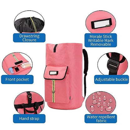 laundry bag backpack,extra-large heavy duty laundry bags,laundry backpack for college students,drawstring closure (bright red Laundry Backpack) - color: Bright Red Laundry Backpack