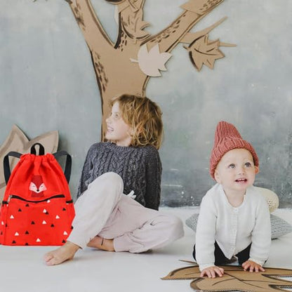 Kids drawstring bag swim Cloth storage bag for boys and girls sports beach camp backpack Fox Red - color: Fox Red