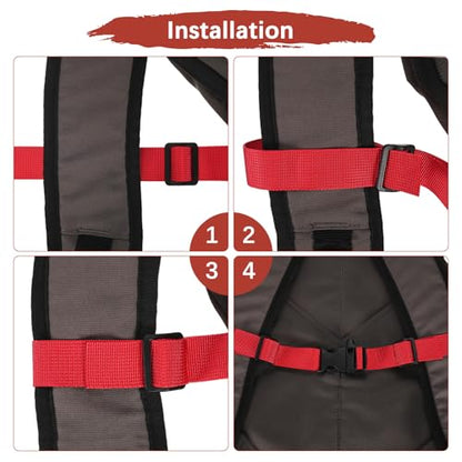 Backpack Chest Strap Adjustable Sternum Straps with Emergency Whistle Buckle Use for Backpack Replacement - color: Red