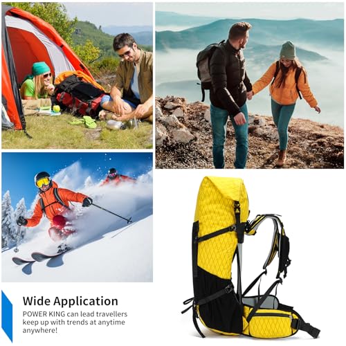 Hiking Backpack,40L to 50L Extra Large Capacity Hiking Bag,Internal Frame Camping Backpack,Upgraded X-PAC Lightweight Sport Daypack Travel Backpack Fit For Mountain Climbing Camping(Yellow) - color: Yellow