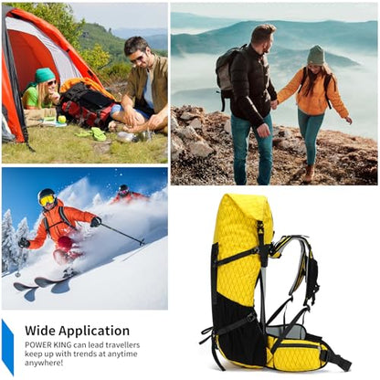 Hiking Backpack,40L to 50L Extra Large Capacity Hiking Bag,Internal Frame Camping Backpack,Upgraded X-PAC Lightweight Sport Daypack Travel Backpack Fit For Mountain Climbing Camping(Yellow) - color: Yellow