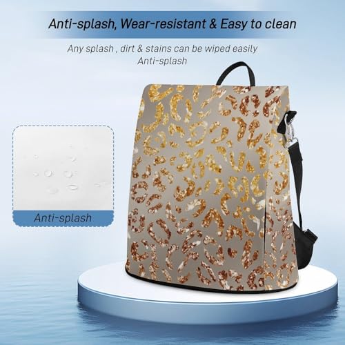 Women Fashion Backpacks Grey Gradient Leopard Print Handbags for Women Anti Theft Fashion Back Pack Shoulder Bag - color: Grey Gradient Leopard Print, size: No Custom