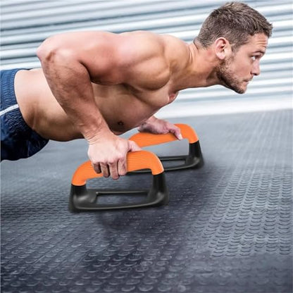 Push Up Bar Push Up Bars 2pcs Pushup Stands With Thickened Soft Plastic Handle, Stable and Non-Slip Base, Handles for Floor - color: A Black Orange