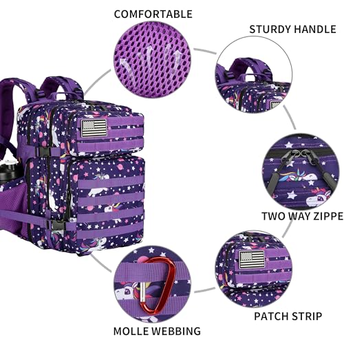 Lovelinks21 45L Tactical Assault Backpack 3 day assault pack with Molle Waterproof backpack Rucksack for Tactical Backpacks (Star Pony) - color: Star Pony