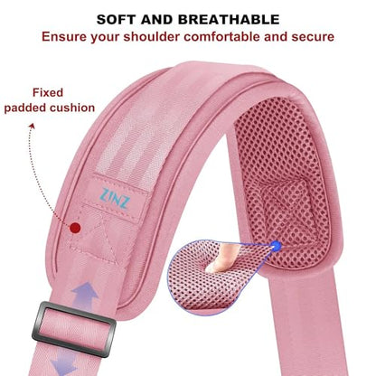 ZINZ 74" Shoulder Strap with Fixed Pad and Dual Balanced Buckles，Pink - color: Pink