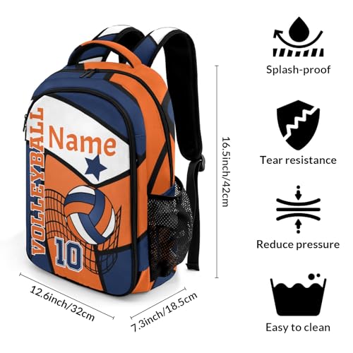 Volleyball Blue Orange Shoulders Bag Backpacks Casual Daypacks for Women Men Party Sports - color: Muilti 23