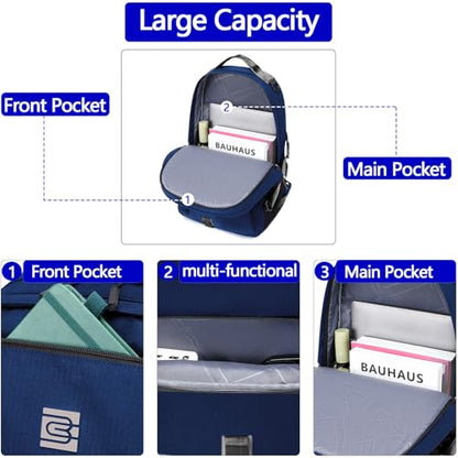 Laptop Backpack, Lightweight Waterproof Material, Travel Sports Bag, Suitable for 16 inch Laptops (Blue) - color: Blue