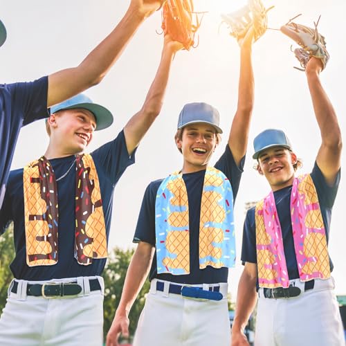 Breling 30 Pcs Baseball Cream Drip Cooling Towels 40"x12" Ice Cooling Towels Microfiber Sweat Sport Rags Absorbent Chilly Washcloth for Hot Weather Workout Yoga Gym Coach Gift Sport Party Favors - style: Baseball Cream Drip