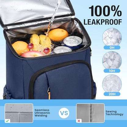 Backpack Cooler - 40 Cans Insulated Cooler Backpack for Men & Women - color: Blue, size: 40 Cans