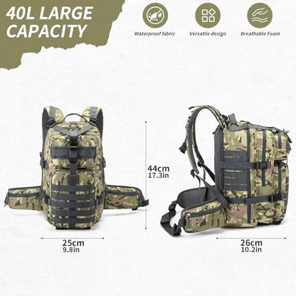 Camo hunting backpack，small tactical backpack, military backpack for men， camping backpack, 3-day bag(Camouflage) - color: Camouflage