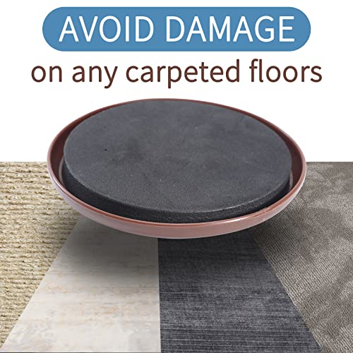 Furniture Sliders for Carpet, 8 PCS Reusable Furniture Moving Pads, 5" Heavy-Duty Furniture Slider, Move Any Item Easy and Quickly with Reusable Furniture Movers Sliders - size: Brown