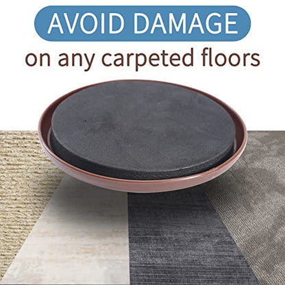 Furniture Sliders for Carpet, 8 PCS Reusable Furniture Moving Pads, 5" Heavy-Duty Furniture Slider, Move Any Item Easy and Quickly with Reusable Furniture Movers Sliders - size: Brown