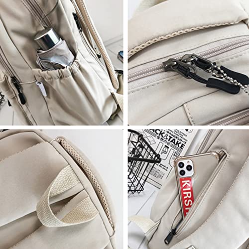 JARKJARD Aesthetic Cute Backpack for Girls Student School College Travel - color: White