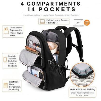 LOVEVOOK Commuter Laptop Backpack with Honeycomb Mesh Back & Ergonomic Padded Straps, 15.6" Water Resistant Travel Bag, Nurse Teacher Office Daily Commute with Accessory Pouch - color: Light Gray - Dark Coffee, size: 15.6 Inch