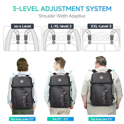 SWICKY 40L Travel Backpack for Men – TSA Friendly Carry-On, 17.3" Laptop Sleeve, Water-Resistant, Quick-Access Phone Pocket, Large Weekender for Travel & Commute - color: Black(88506-fits 17.3 Inch Laptop)