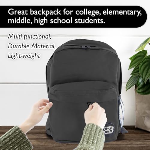 BAZIC 1050 Classic Backpack, Black, 17" - color: Black, size: 17"