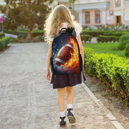 Cool Rugby Backpack, Durable Polyester Daypack with Laptop Compartment, Reinforced Bottom, Adjustable Shoulder Straps And Multi Pockets for Travel And Daily Use - color: Cool Rugby
