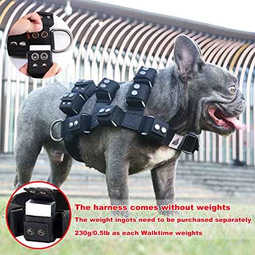 Dog Harness for Small Medium Large Dogs No Pull, Dog Weighted Vest, Tactical Dog Harness for Pit Bulls with Pockets (Adjustable Weight) - Weight Loss, Exercise, Walking, Muscle - size: Size XS/Dog's Waist 19.5"-24.5"