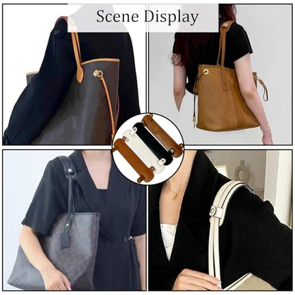 2 Pack Leather Purse Shoulder Strap Pads for Pressure Relief, Detachable Bag Handle Wrap Cover - color: Black