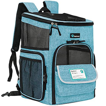 PetAmi Dog Backpack Carrier, Airline Approved 4-Way Entry Cat Backpack Carrier, Ventilated Mesh, Collapsible Pet Carrier for Small Puppy, Kitten, Hiking, Travel Car, Vet, up to 18 lbs, Turquoise - color: Turquoise