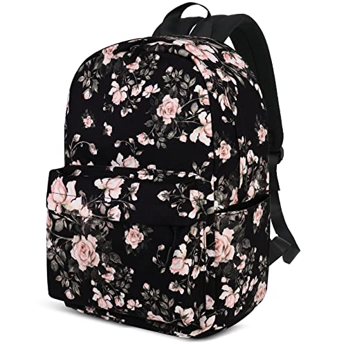 Travel Backpack for Men and Women,Classic Mini Backpack,Hiking, Lightweight Casual College Bookbag Daily Bag Daypack for Travel,Work,Gym (Flower) - color: Flower