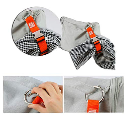 2PCS Add a Bag Luggage Strap Jacket Gripper,Heavy Duty Luggage Straps Carry-on Baggage Suitcase Straps Belts Travel Accessories (Black/Orange) - color: Black/Orange