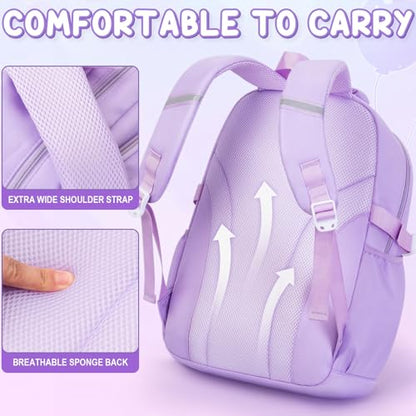 Fimibuke Backpacks for Girls, 3 PCS Waterproof School Backpack with Lunch Box & Pencil Pouch for Kids Teen Girl, Cute Bookbag School Bag for Elementary Middle High School Student Ages 6+(Pink) - color: Pink