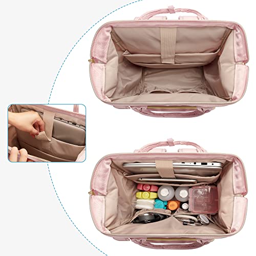 Fasrom Nurse Backpack, Nursing Clinical Bag with Laptop Sleeve, Pink | Medical Supplies Storage Bag, Multiple Pockets for Nurses, Nursing Students, Health Professionals, Empty Bag Only
