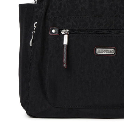 Baggallini Women's All Day Backpack, Black Cheetah Emboss, One Size… - color: Black Cheetah Emboss