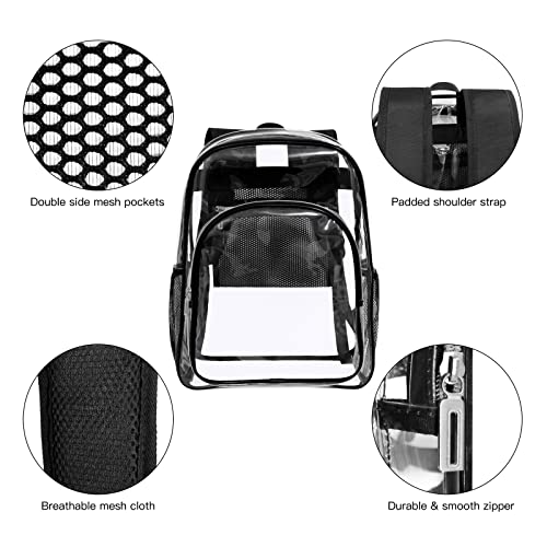 HEEYA Clear Backpack Heavy Duty Transparent Backpack for Security, Sports, Work, Travel, Stadium - color: A-clear
